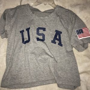 Cropped USA t shirt